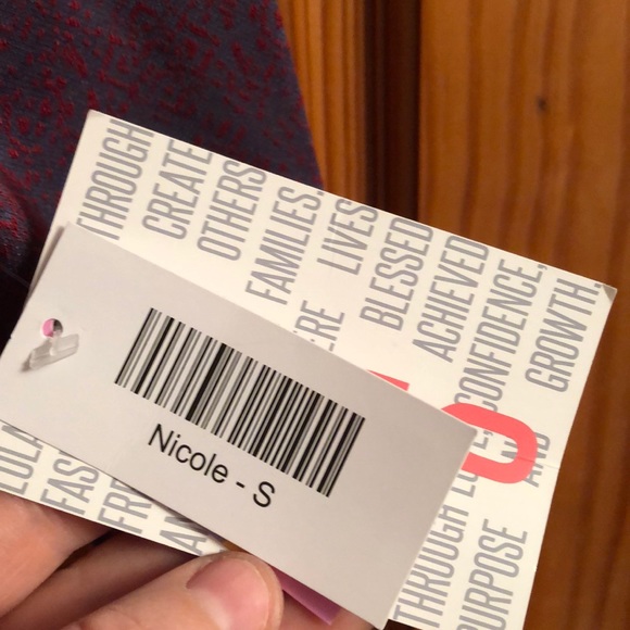 LuLaroe Red and Gray pattern Dress - Picture 6 of 7